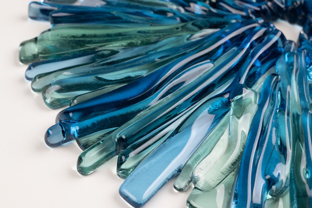 Blue Round Wall Panel Nautic Circle Art 3D Sea Round Beach Artwork