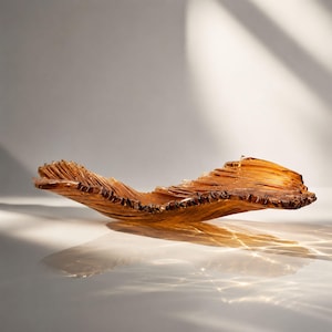 Handgemaakte amberkleurige plaat van gesmolten glas, decoratief dienblad en bord
