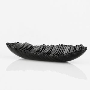 Cuenco de góndola de vidrio fundido negro: Plato central de lujo moderno hecho a mano