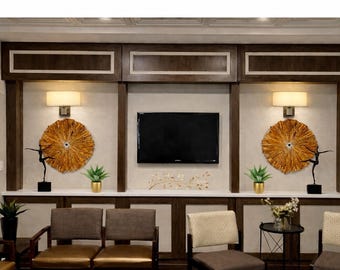 Pedido personalizado: 2 esculturas de pared de vidrio ámbar (40 cm) – Reservadas para Donna Jean