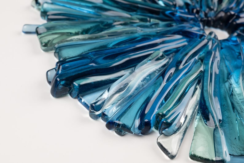 Blue Round Wall Panel Nautic Circle Art 3D Sea Round Beach Artwork