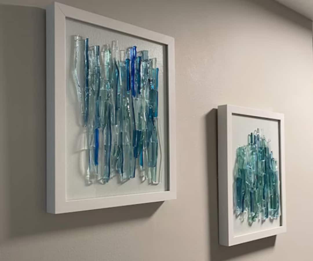 Vertical Art 3D Glass Wall Art Contemporary Art Office Wall Art Wall