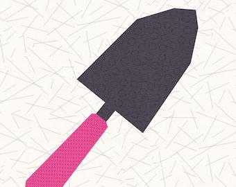 Gardening Trowel, Foundation Paper Piecing Pattern (FPP), Quilt Block, PDF Pattern, 3 sizes