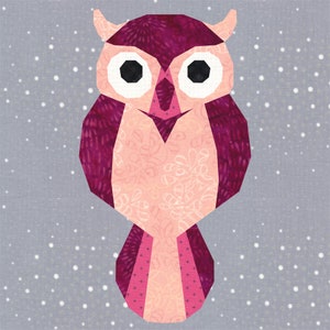 Twit Twoo,Owl, Foundation Paper Piecing Pattern (FPP), Quilt Block, PDF Pattern, 3 sizes