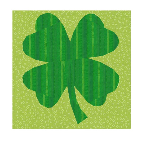 Four Leaf Clover, Foundation Paper Piecing Pattern (FPP), Quilt Block, PDF Pattern, 3 sizes