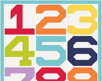 Numéros à empattement, motif d'assemblage de papier de base (motif FPP), patrons PDF, 2 tailles