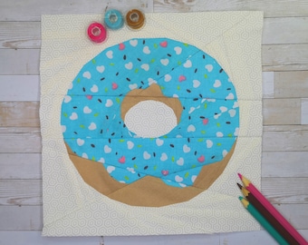 Donut Foundation Paper Piecing Pattern (FPP), Quilt Block, PDF Pattern, 3 tailles