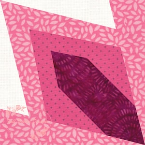 Deko Blume Foundation Paper Piecing Pattern (FPP), Quilt Block, PDF Pattern, 3 Größen