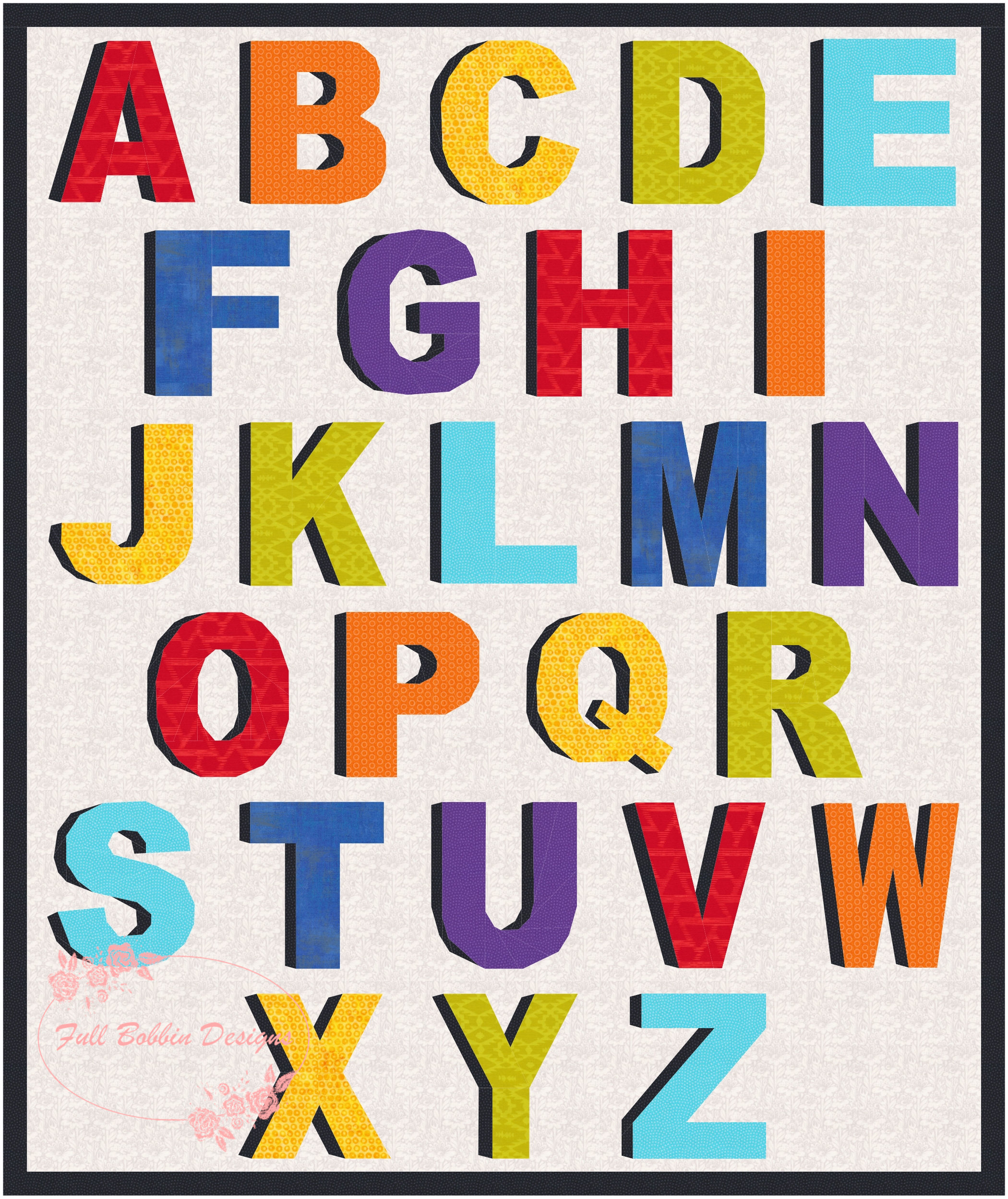3D Uppercase Alphabet Foundation Paper Piecing Pattern FPP Etsy 3d uppercase alphabet foundation paper piecing pattern fpp etsy