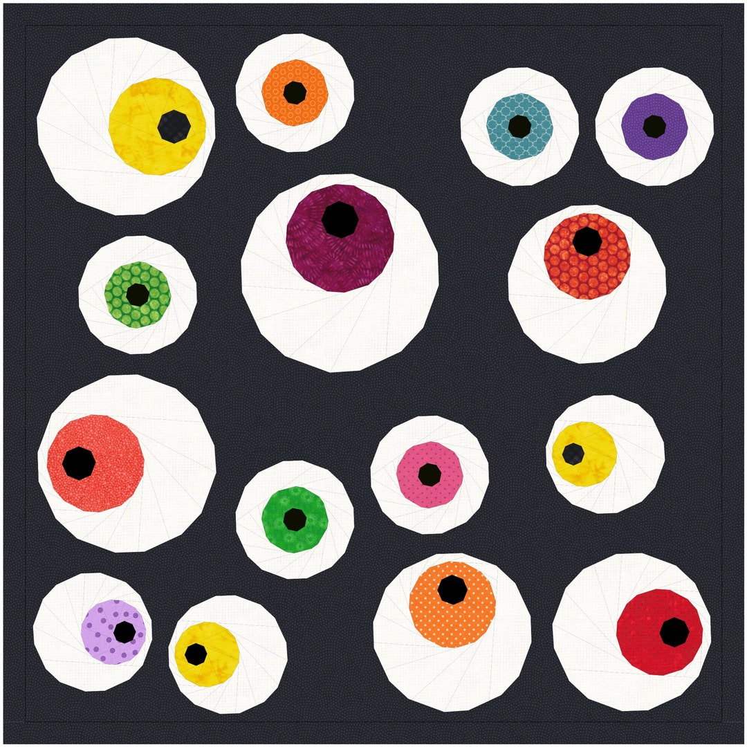 Googly Eyes Halloween Foundation Paper Piecing Pattern Etsy
