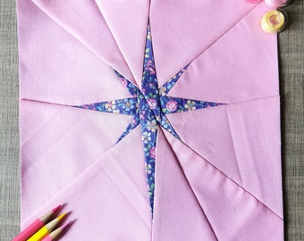 North Star, Foundation Paper Piecing Pattern (FPP), Quilt Block, PDF Pattern, 8 sizes