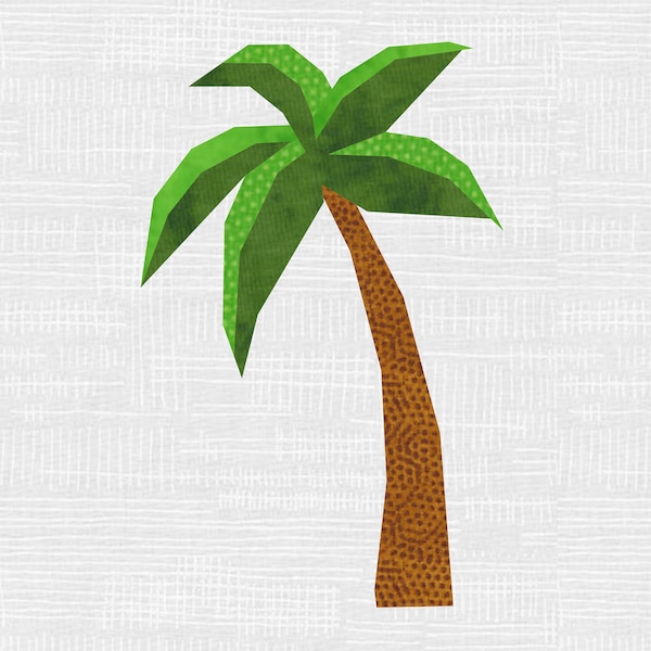 Palm Tree, Foundation Paper Piecing Pattern (FPP), Quilt Block, PDF Pattern, 5 sizes