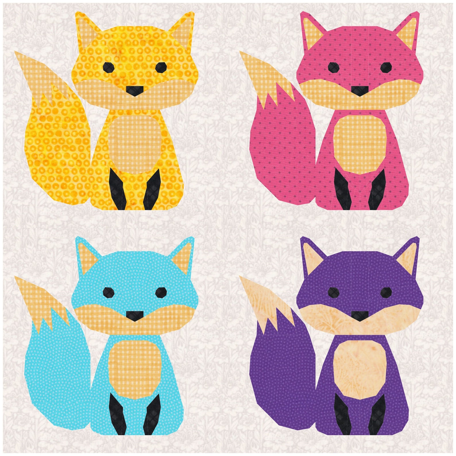 Foxy Fox, Foundation Paper Piecing Pattern (FPP), Quilt Block, PDF ...