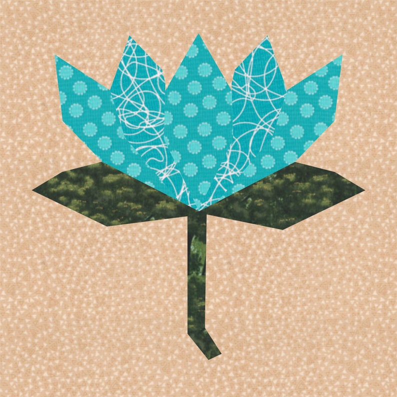 Lotus Flower Foundation Paper Pieced Pattern FPP Quilt Etsy