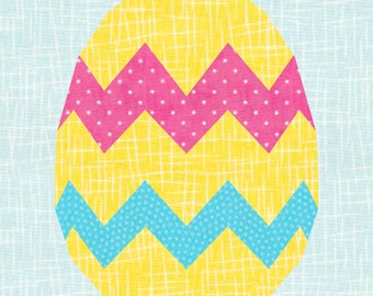 Easter Egg, Foundation Paper Piecing Pattern (FPP), Quilt Block, PDF Pattern, 5 sizes