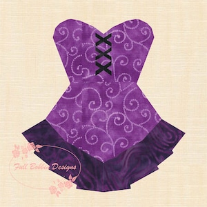 Corset Foundation Paper Piecing Pattern (FPP), Quilt Block, PDF Pattern, 3 sizes