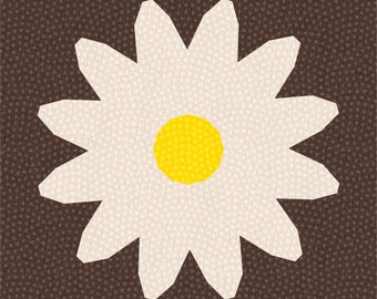 Gänseblümchen, Gänseblümchen, Foundation Paper Piecing Pattern (FPP), Quilt Block, PDF Pattern, 3 Größen