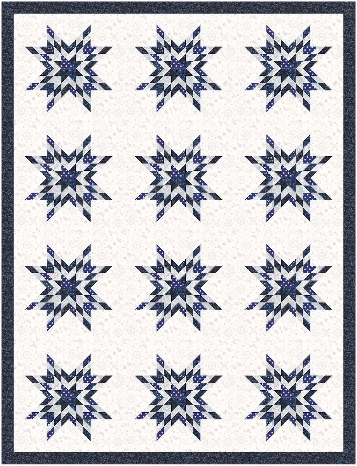 Lone Star, Foundation Paper Piecing Pattern (FPP), Quilt Block, PDF Pattern, 4 Sizes - Etsy