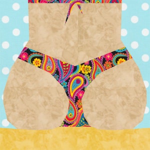 Beach Bums Foundation Paper Piecing Pattern (FPP), Quilt Block, PDF Pattern, 3 Designs each in 4 sizes