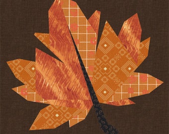 Maple Leaf, Foundation Paper Piecing Pattern (FPP), Quilt Block, PDF Pattern, 3 sizes