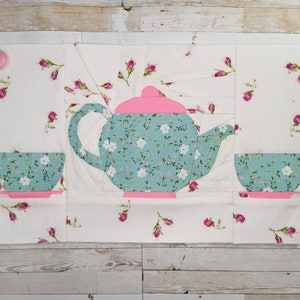 Tea for Two, Teacups and Teapot, Foundation Paper Piecing Pattern (FPP), Quilt Block, PDF Pattern, 2 sizes
