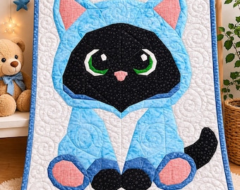 Cat - Purrjamas– FPP Quilt Pattern – 5 Sizes – PDF