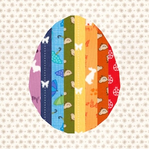 Easter Egg, Foundation Paper Piecing Pattern (FPP), Quilt Block, PDF Pattern, 3 sizes