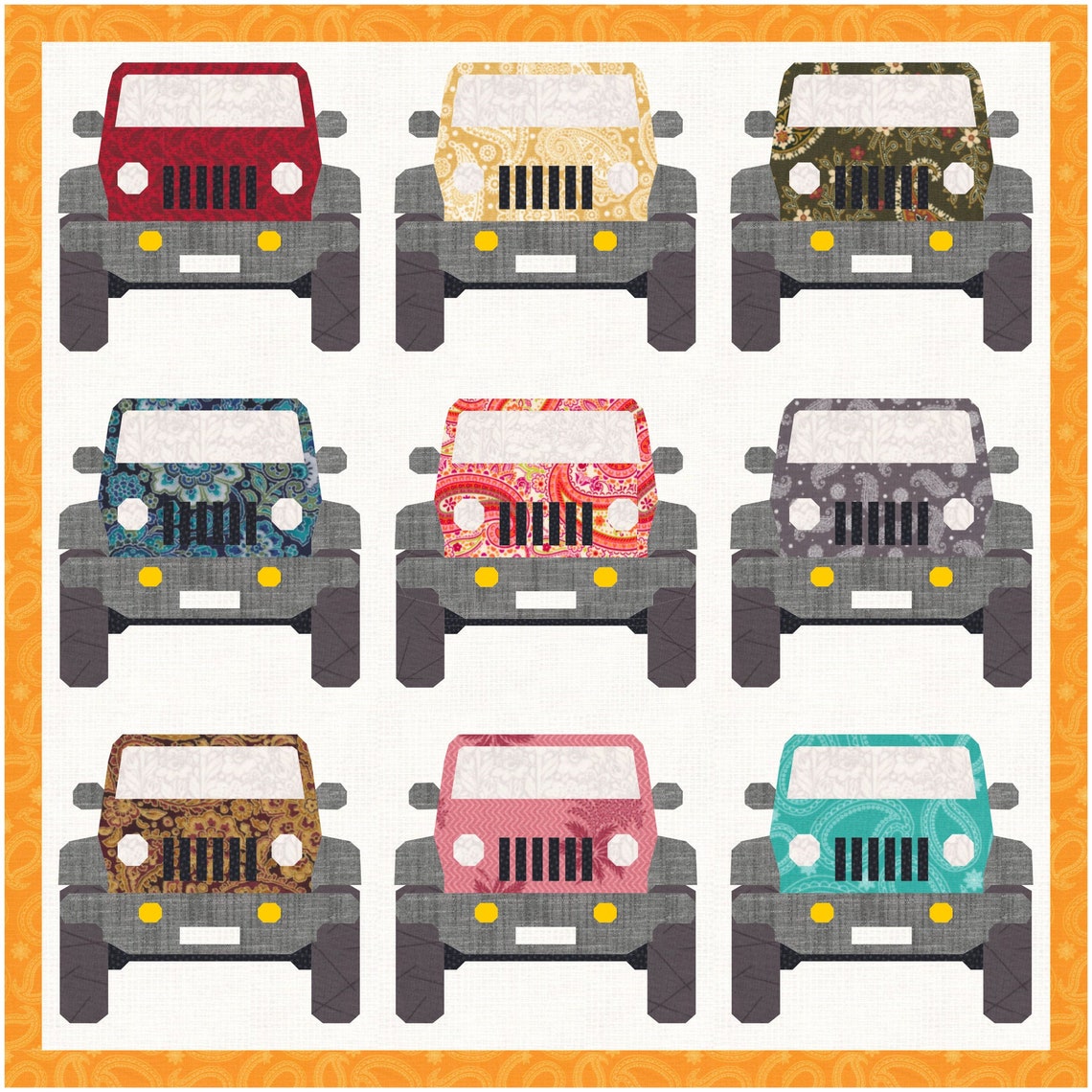Jeep 4x4 Foundation Paper Piecing Pattern FPP Quilt | Etsy