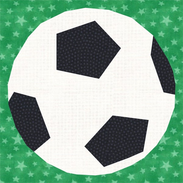 Football, Soccer Ball, Foundation Paper Piecing Pattern (FPP), Quilt Block, PDF Pattern, 4 sizes
