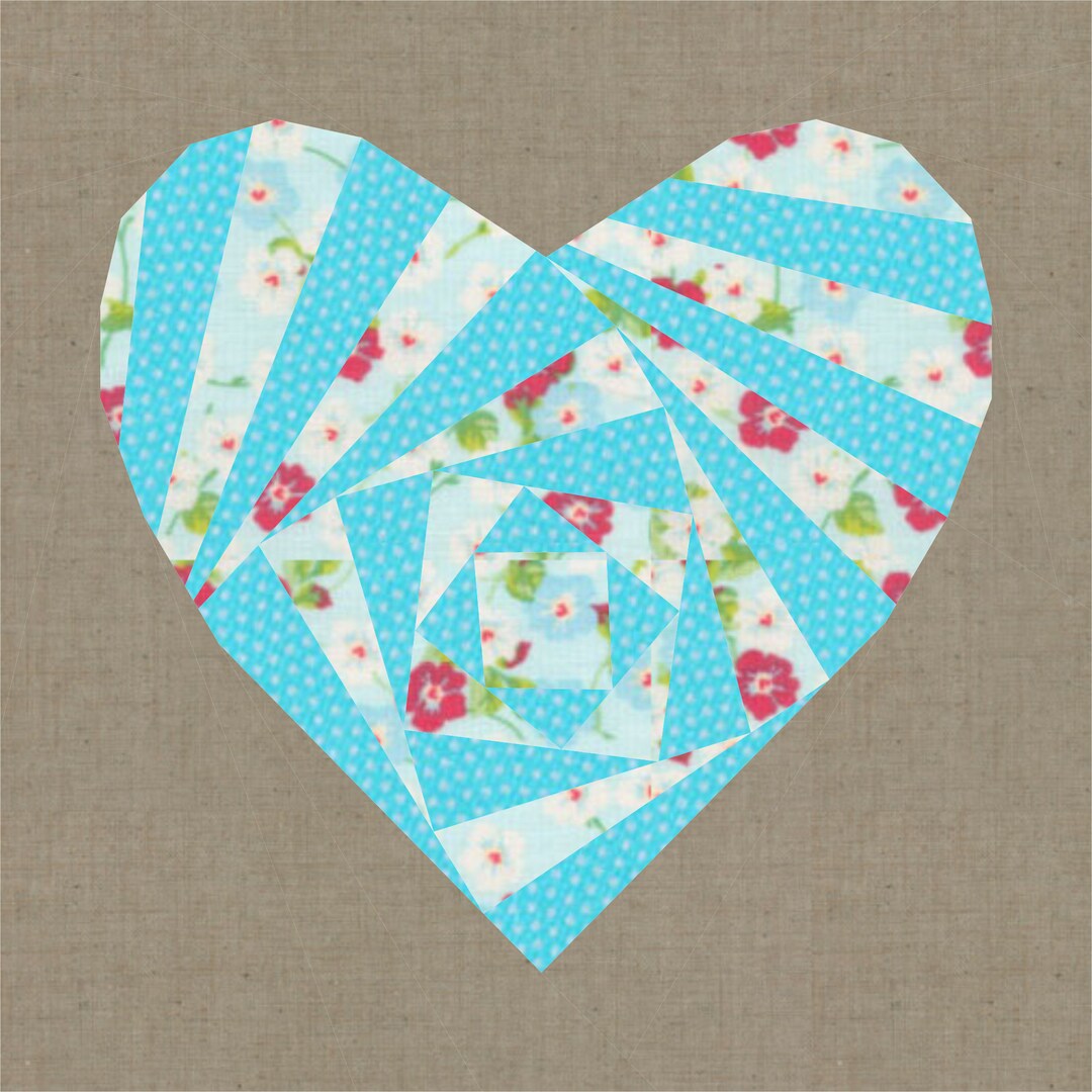 Heart Lens, Foundation Paper Piecing Pattern (FPP), Quilt Block, PDF ...