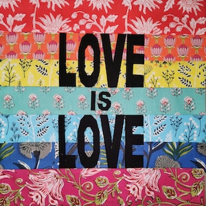 Love is Love Quilt Block, FPP Pattern, 3 sizes (PDF Pattern)