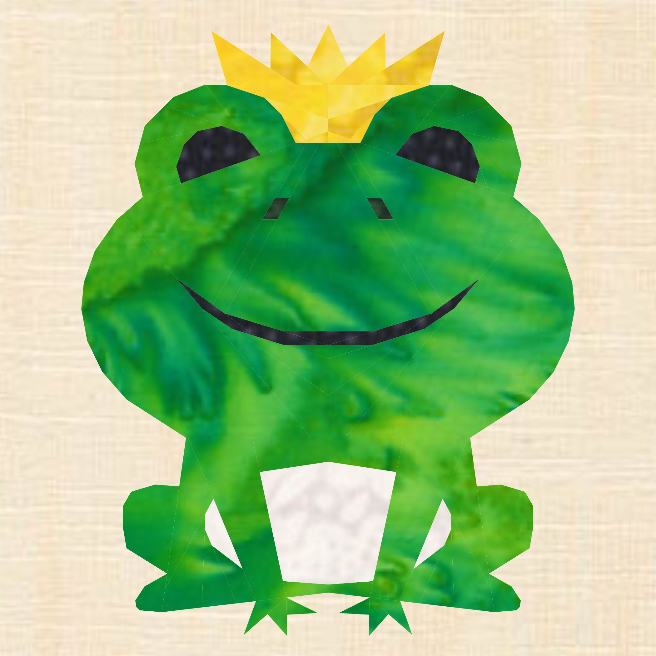 Frog Prince, Foundation Paper Piecing Pattern (FPP), Quilt Block, PDF ...