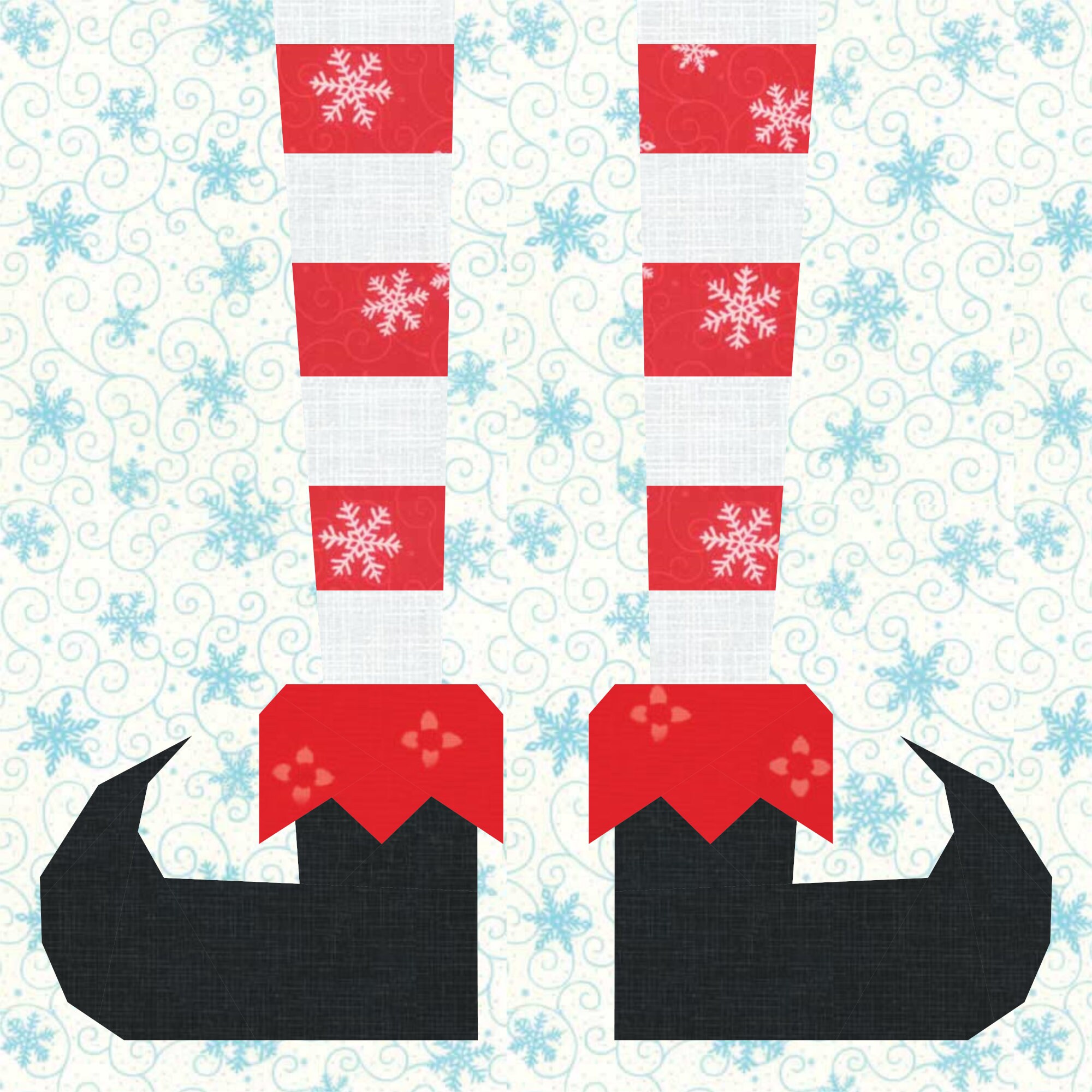 Elf Legs Foundation Paper Piecing Pattern (FPP), Quilt Block, PDF ...