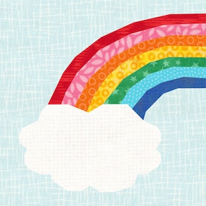 Somewhere over the Rainbow, Foundation Paper Piecing Pattern (FPP), Quilt Block, PDF Pattern, 3 Sizes