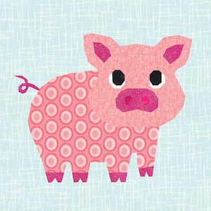 Peut inclure: Un cochon rose avec un groin blanc et des yeux noirs. Le cochon est fait de tissu et a un motif de pois rose et blanc sur son corps.
