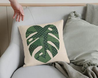 Tropical Leaf Quilt Block, Cheese Plant FPP (PDF) 4 sizes