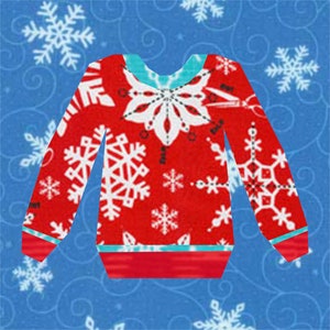 Ugly Sweater, Foundation Paper Piecing Pattern (FPP), Quilt Block, PDF Pattern, 4 sizes