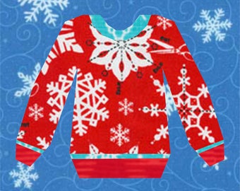 Ugly Sweater, Foundation Paper Piecing Pattern (FPP), Quilt Block, PDF Pattern, 4 sizes