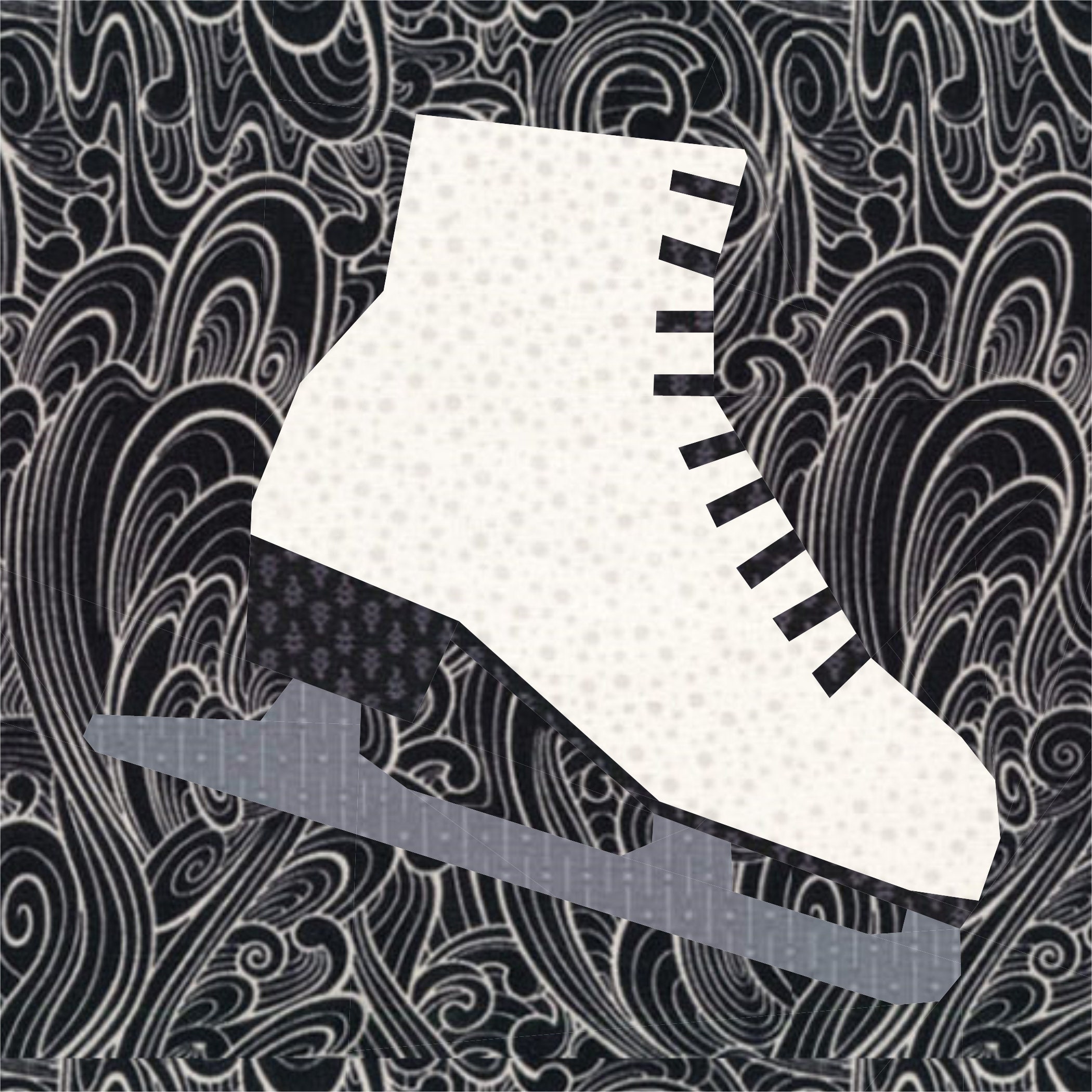 Freestyle Patterns Ice Rink Ice Skate Quilt Block, Foundation Paper Piecing Pattern (PDF) - Etsy