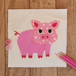 This Little Piggy, Foundation Paper Piecing Pattern (FPP Pattern), Quilt Block, 4 sizes