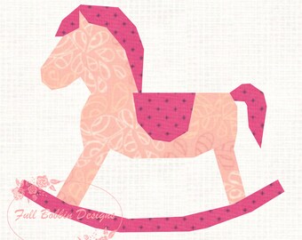 Rocking Horse Foundation Paper Piecing Pattern (FPP), Quilt Block, PDF Pattern, 3 sizes