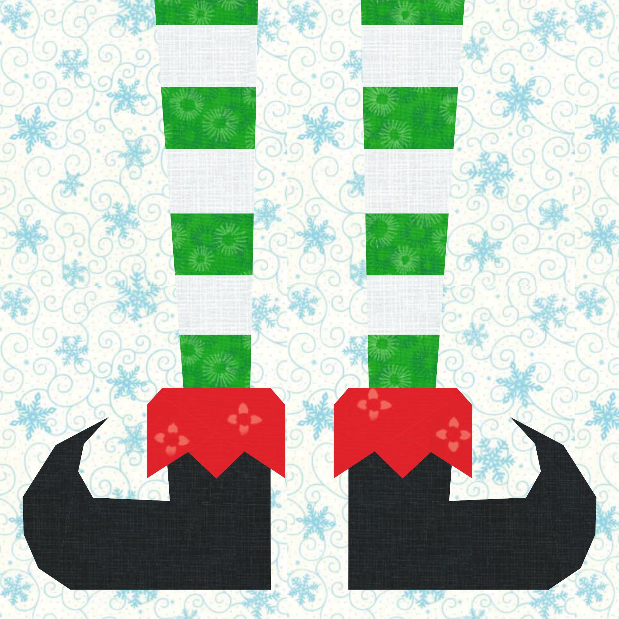 Elf Legs Foundation Paper Piecing Pattern (FPP), Quilt Block, PDF ...