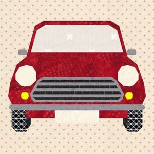Pedal to the Metal, Car, Foundation Paper Piecing Pattern (FPP), Quilt Block, PDF Pattern, 3 sizes