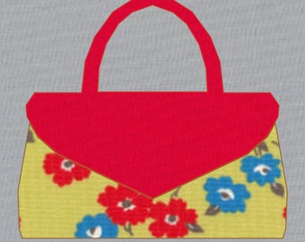 Baguette Style Handbag, Foundation Paper Piecing Pattern (FPP), Quilt Block, PDF Pattern, 3 sizes