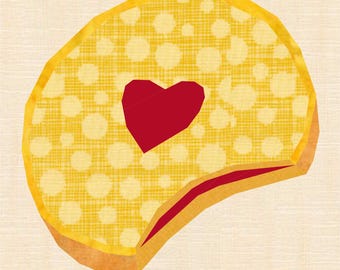 Jammy Biscuit, Foundation Paper Piecing Pattern (FPP Pattern), Quilt Block, 4 sizes