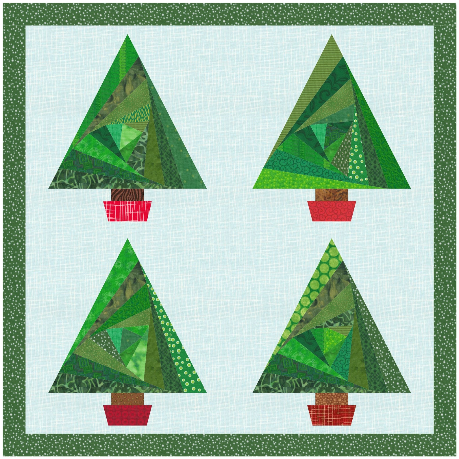 Tree Paper Piecing Christmas Tree, Foundation Paper Piecing Pattern (FPP), Quilt Block ...