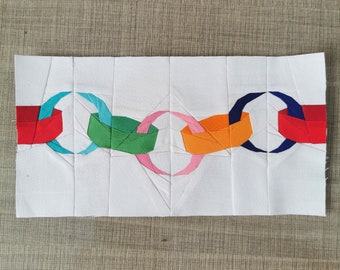 Paper Chain, Foundation Paper Piecing Pattern (FPP Pattern), Quilt Block, PDF Pattern, 5 sizes