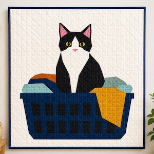 Katt - Tvättstödjare – FPP Foundation Paper Piecing – 5 storlekar – PDF