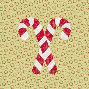 Candy Cane, Foundation Paper Piecing Patterns (FPP), Quilt Block, PDF Pattern, 3 sizes