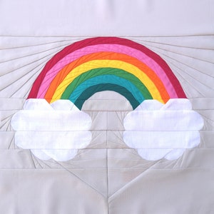 Rainbow Clouds Foundation Paper Piecing Pattern (FPP), Quilt Block, PDF Pattern, 1 Size